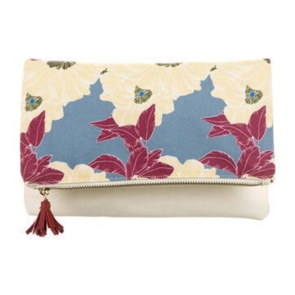 Rachel Pally Leather-Trimmed Reversible Floral Clutch - Picture 2 of 8